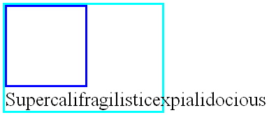 Image illustrating the effect of an unbreakable piece of content 
 being reflowed to just after a float which left insufficient room next to it 
 for the content to fit.